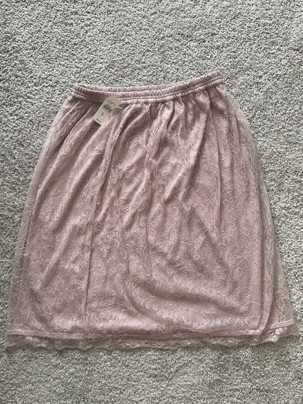 Loft Women's Lace Lined Skirt Champagne Color Small NWT